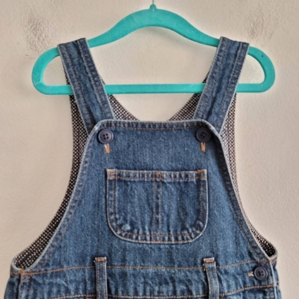 Uniqlo Girls 3/4 Blue Denim 100%‎ Cotton Overall Pinafore Dress - Picture 4 of 5